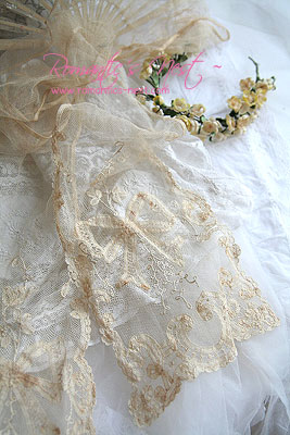 Antique french net Princess-Brussels lace .....