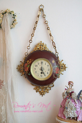 Romantique HP clock.....앤틱 프렌치 플로랄 핸드페인팅 월 클락......
